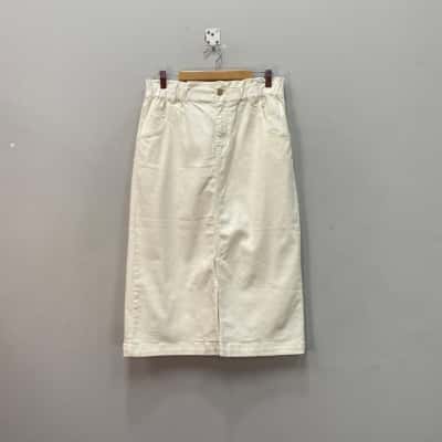 Seed Heritage Womens  Size 14 Midi Skirt Cream / Off White 