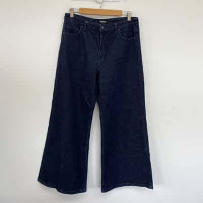 Country Road Navy Blue Wide Leg Denim Jeans  Size 12 