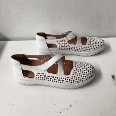 Ziera Sachet Xf White Leather flats size 43xf