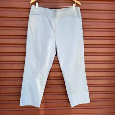 W. Lane Womens Size 14 Grey Straight Leg Pull On Ankle Pants