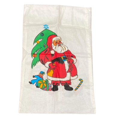Vintage Christmas Pillowcase Santa Sack