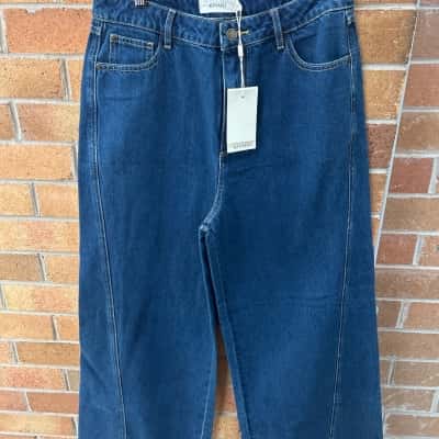 Kivari Womens  Size 12 Carla Denim Petrol Wide Leg Jeans 