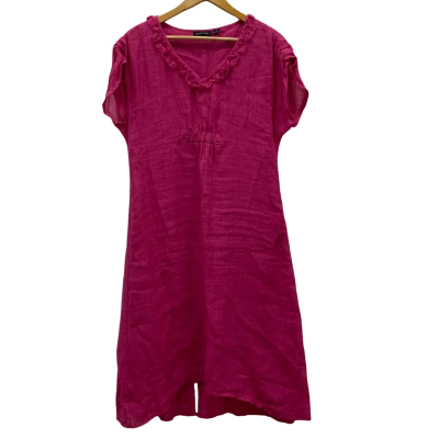 Gordon Smith Women's Linen Dress Size 10 Pink  