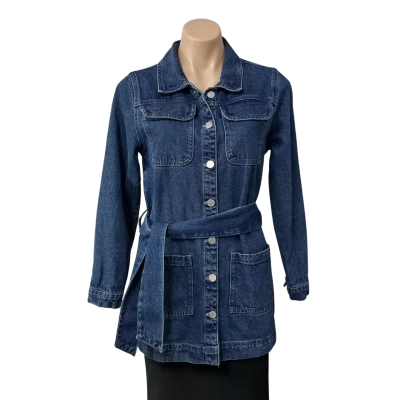 The 1964 Denim Company Womens Size 6 Blue Denim Button up Long Jacket