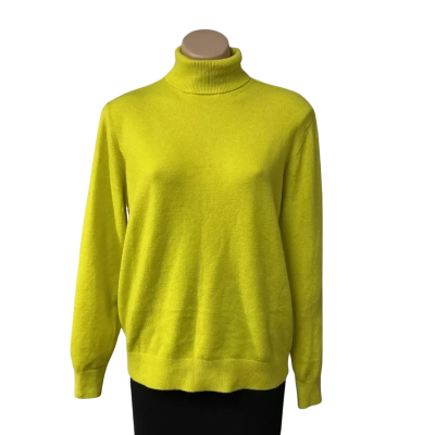 M&S Womens Size M Yellow Roll Neck Jumper 
