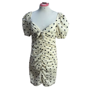Topshop Womens  Size 10 Mini Dress Cream / Polka Dot 