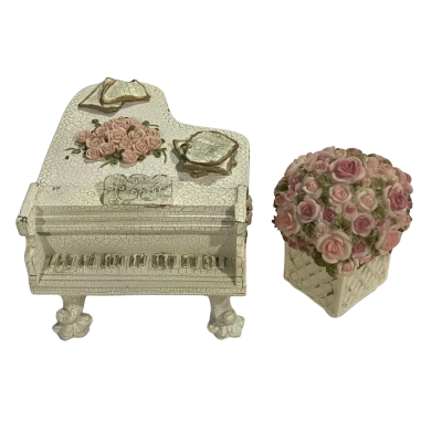 Dezine Grand Piano Music Box & Flower Box