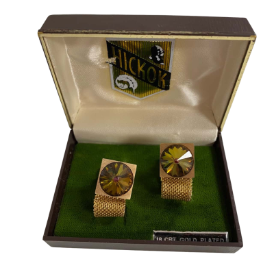 Hickok USA Mens Gold Plated Cufflinks