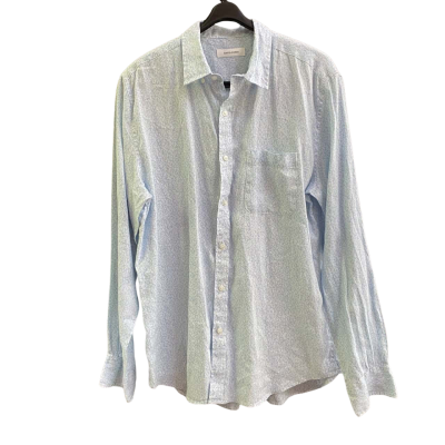 David Jones Mens Collared Shirt Size L Baby Blue / Floral 
