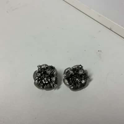 Mimco Womens stud Earrings Silver tones with clear stones 