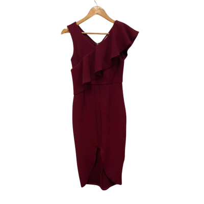 BNWT WhoIAm Size 8 Burgundy Midi Dress 