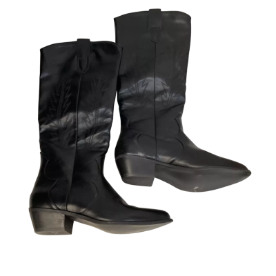 Womens Therapy Approx Size 8 Cowboy Boots Black  