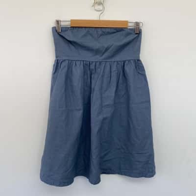 Ghanda Stormy Blue Tula Strapless Mini Dress  Size S 