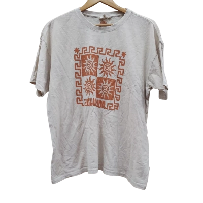 Ghanda Womens Size 8 Short Sleeve Top Beige (8)