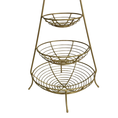 Golden Metal 3 Tiered Fruit Stand