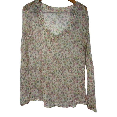 Hartford Size 4 100% silk Printed Blouse 