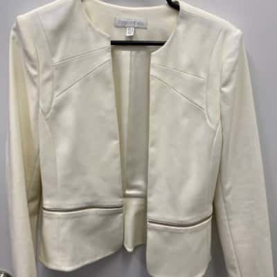 Forever New Womens  Size 10 Open Jacket White 