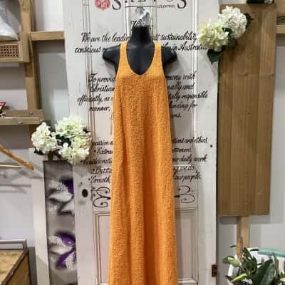 Camilla & Marc Brand! BNWT RRP AU $700!! DUSTY ORANGE SCOOP NECK COLUMN SLEEVELESS MAXI DRESS! Womens  Size 10 Bodycon Dress / Maxi Dress / Sleeveless Dress  Orange 