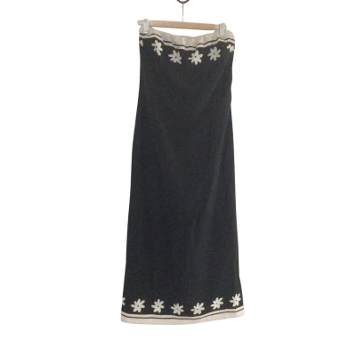 Sportsgirl Women's Size 8 Sleeveless Dress Black  / Floral / White 