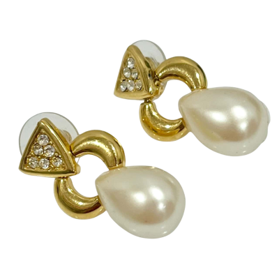 Vintage Avon Pearl Diamonte’ Earrings