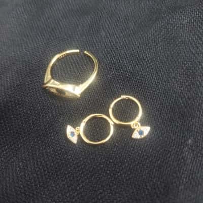 Evil Eye Earring and Ring Set 925
