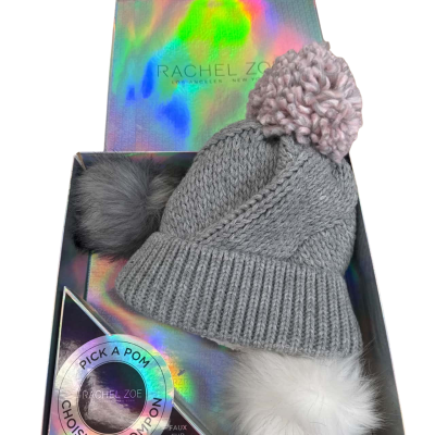 Rachel Zoe “Pick a Pom” Hat 3 Color Change Poms 