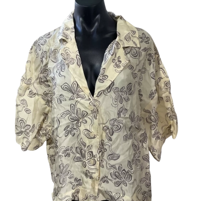 Lulu & Rose Womens  Size L Blouse Brown / lemon 