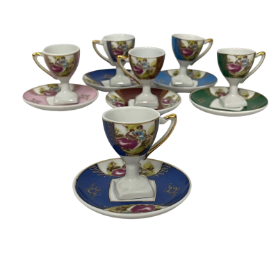 Vintage Venezia Gold Collection Set x 6 Tiny Cups