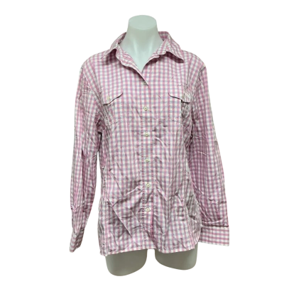 R.M. Williams Womens 100% Cotton Semi Fit Size 14 Long Sleeve Shirt Blue / Checked / Pink  / White 