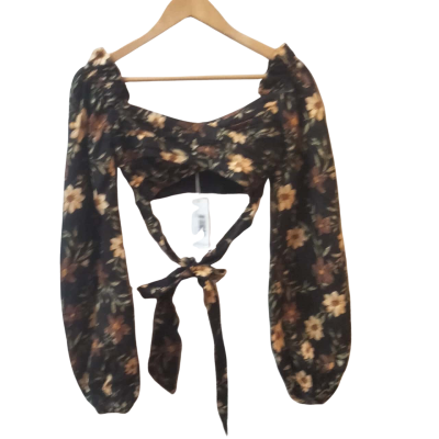  Kate Ford Womens  Size 0 Alora Ruched Off-the-shoulder Top Floral 