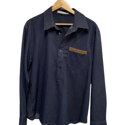  Mens  Size XL Long Sleeve Shirt Navy Blue 