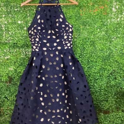 Chi Chi London Womens  Size 10 Cocktail Dress Navy Blue 