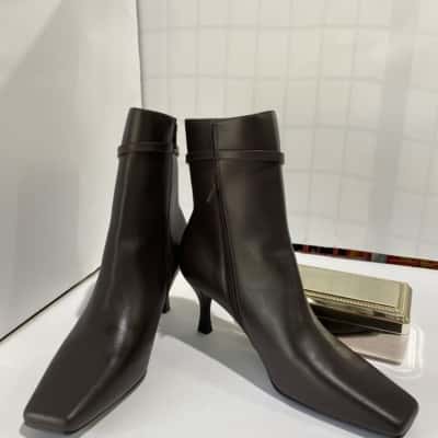 Womens , faux leather buckle ankle boot 
