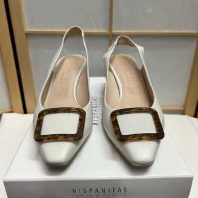 New With Tags HISPANITAS Women's Size 37 Leather Paris YHV09928 Sling Backs RRP: $229.00