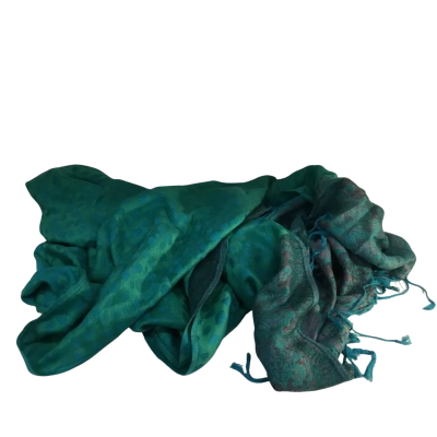 Green Patterned Pashmina One Size Cashmere