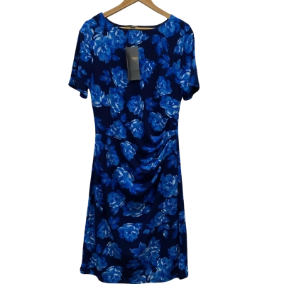 Liz Jordan Women's Size XL Short Sleeve Dress  Blue / Floral / Navy Blue RRP$150