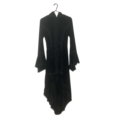 Womens Sinister Size L Long Sleeve Hooded Gothic Robe Black  