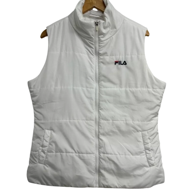 Fila Mens Size L White Puffer Vest