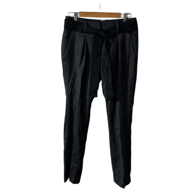 Country Road Womens Size 10 Charcoal Grey 100% Wool Slim Pants with Bow (new)