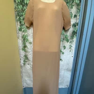 Ensemble Line Cap Sleeve Womens  Size L Midi Dusty Pink Dress