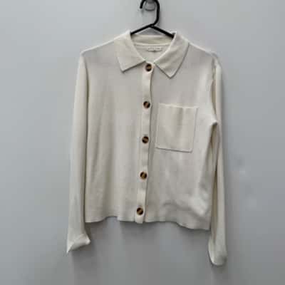 Little Lies Cream Button Front Cardigan - Size S  