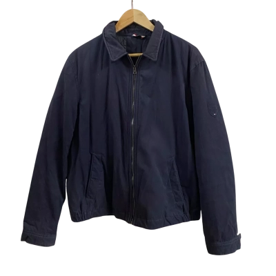 Tommy Hilfiger Mens  Size L Zip Up Bomber Jacket Navy Blue 