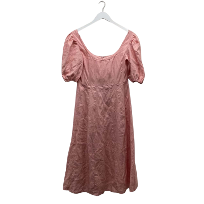 AERE Womens Size 10 Pink Party Dress with puff shoulders