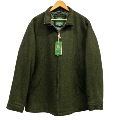 Emerald Isle Weaving Olive Green Wool Jacket Size 4XL