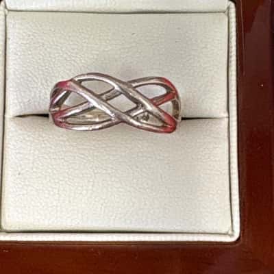  Women's 925 Silver Celtic Knot Ring 