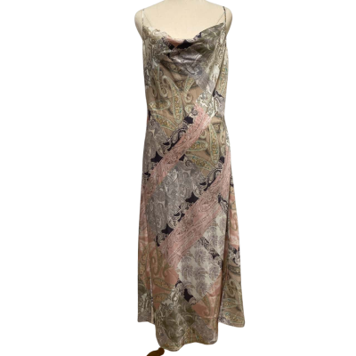 Forever New Womens  Size 12 Midi slip Dress, Paisley patchwork print