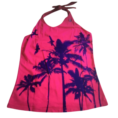 BNWT Adidas Womens Palm Tree Pink Halter Top Size S.     HTH