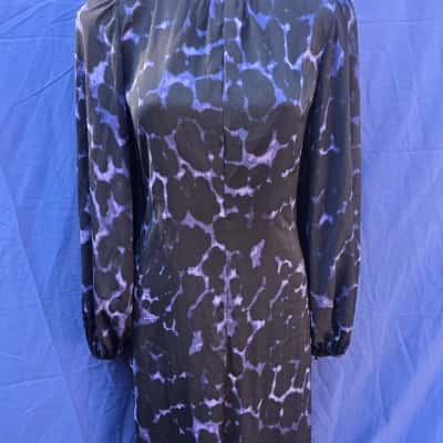 Veronika Maine Womens  Size 10 Cocktail Dress / Formal Dress / Long Sleeve Dress / Maxi Dress Black  / Pattern / Purple 