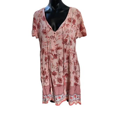 Grace&Co Womens  Size 14 Babydoll Dress Floral / Pink  