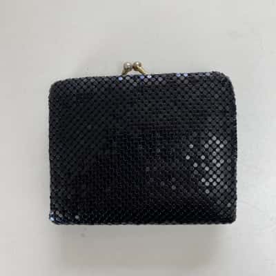 Vintage Black Mesh Trim Purse  